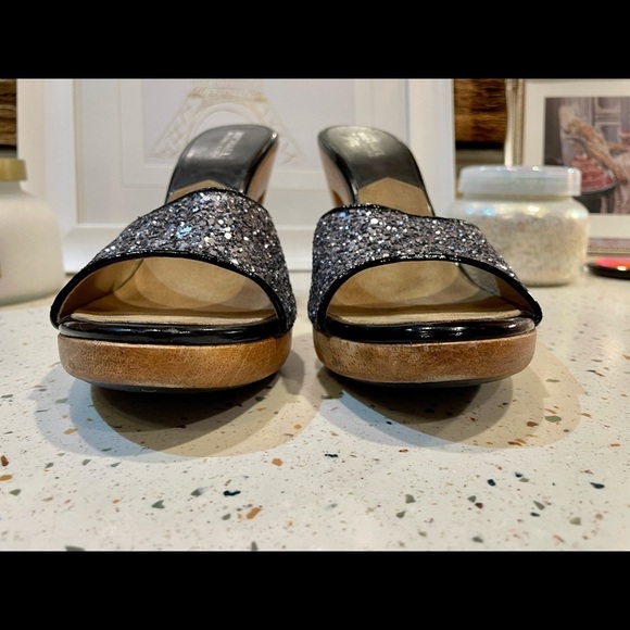 MICHAEL Michael Kors Glitter‎ Wooden Sandal Heels - Picture 14 of 15